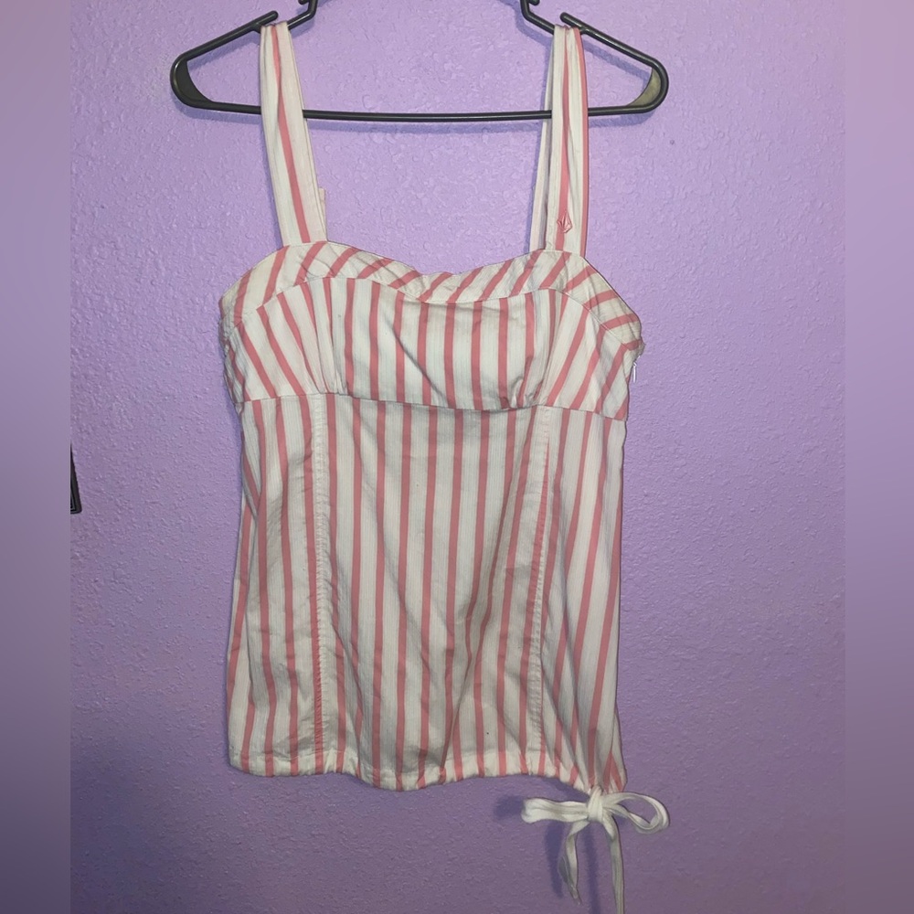 Vintage Volcom pink striped Blouse